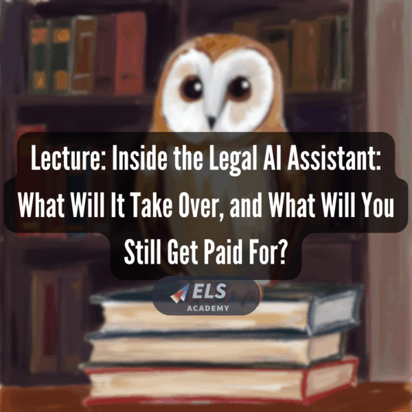 Lecture: Inside the Legal AI Assistant: What Will It Take Over, and What Will You Still Get Paid For?
