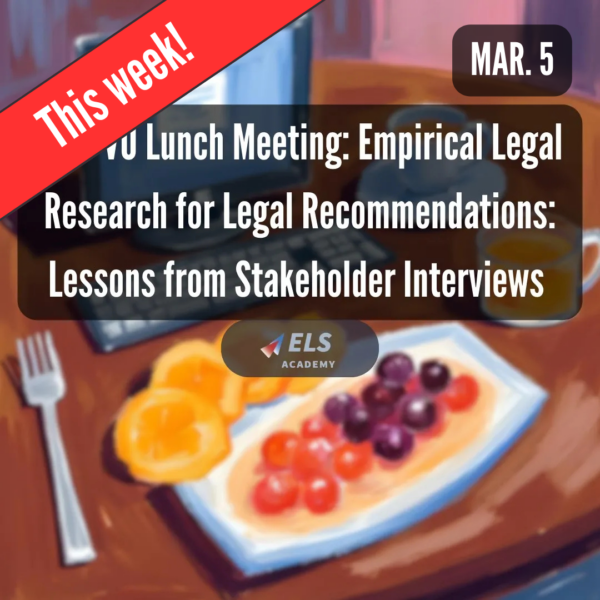ELSA-VU Lunch Meeting: Empirical Legal Research for Legal Recommendation: Lessons from Stakeholder Interviews